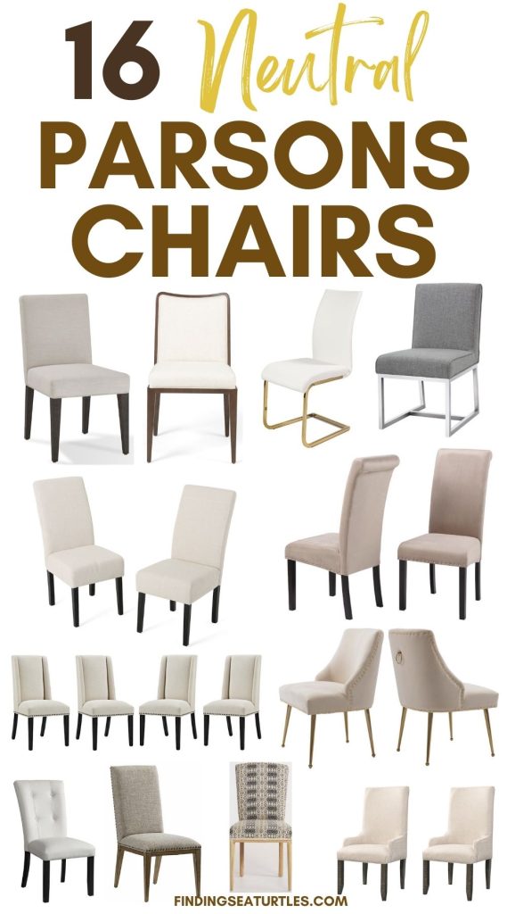 16 Neutral Parsons Chairs #ParsonsChair #AccentChair #NeutralChairs #HomeDecor