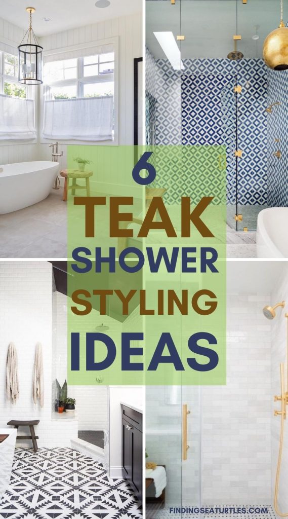 6 Teak Shower Styling Ideas #ShowerBench #TeakShowerBenches #Bathrooms #HomeDecor