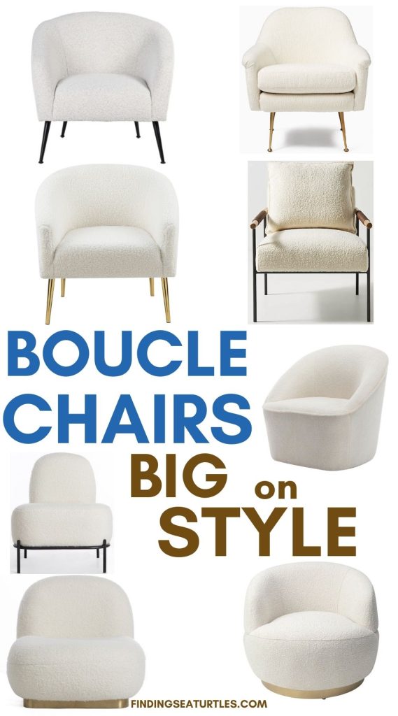 BOUCLE Chairs Big on Style #BoucleChair #AccentChair #SinkInComfort #HomeDecor