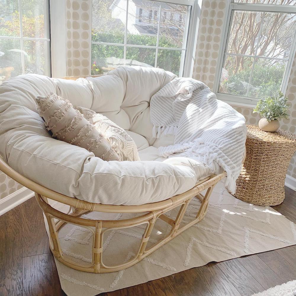 Papasan chair online in bedroom