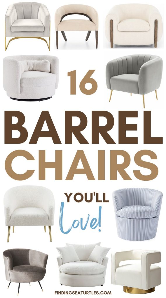 16 BARREL Chairs You'll Love #BarrelChair #AccentChair #RoundChair #SwivelChair #HomeDecor
