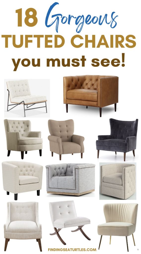 18 Gorgeous TUFTed Chairs you must see #TuftedChair #AccentChair #DiamondTuftedChair #ChannelTuftedChair #HomeDecor