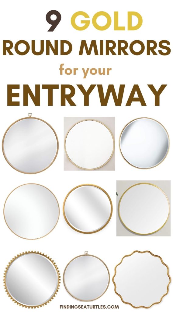 9 Gold Round Mirrors for your Entryway #Mirrors #RoundMirrors #GoldMirrors #Foyer #ConsoleTable #StylingTips #HomeDecor