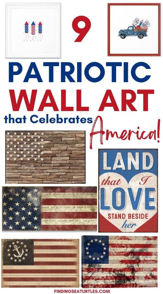 9 Patriotic Wall Art that Celebrates America! #FourthofJuly #PatrioticWallArt #FourthofJulyWallArt #4thofJulyDecor #HomeDecor