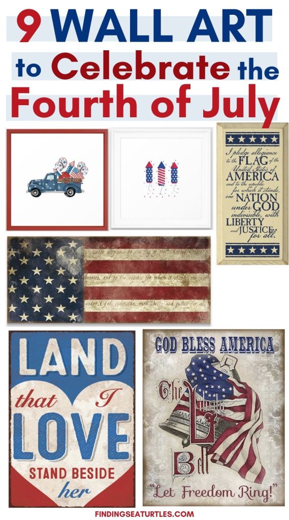 9 WALL ART that Celebrates the Fourth of July #FourthofJuly #PatrioticWallArt #FourthofJulyWallArt #4thofJulyDecor #HomeDecor