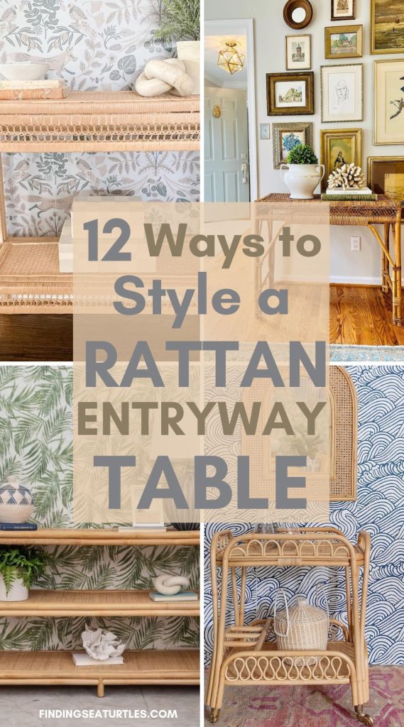12 Ways to Style a Rattan Entryway Table #Entryway #Foyer #RattanEntrywayTable #ConsoleTable #HallwayTable #StylingTips #HomeDecor