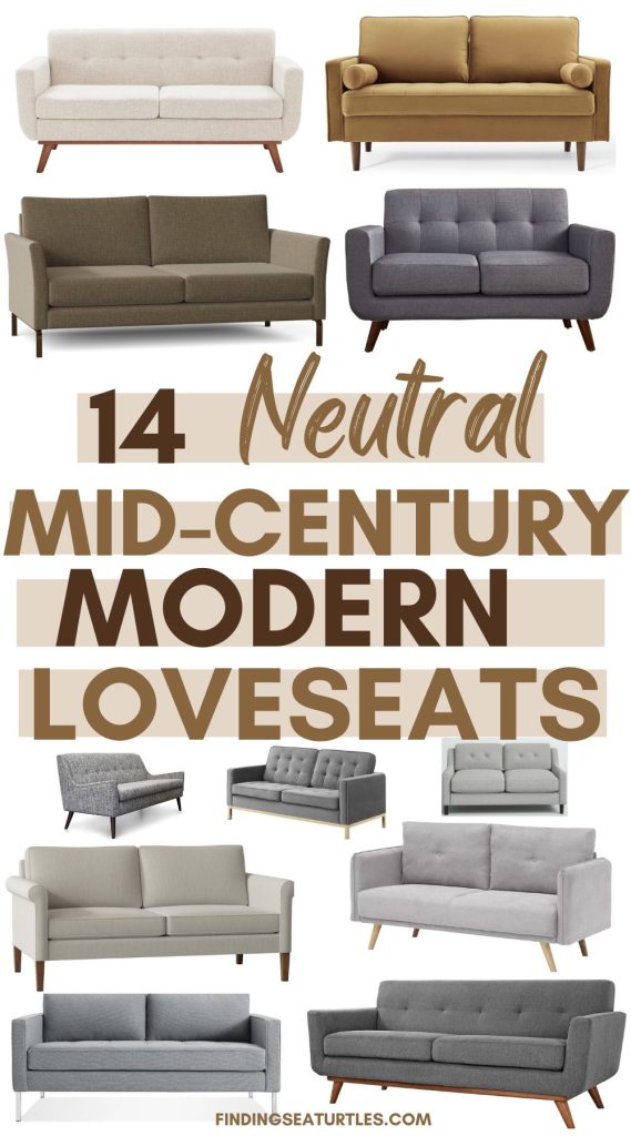 14 Neutral Mid-Century Modern Loveseats #Sofa #Loveseat #Modern #MidCenturyModern #HomeDecor