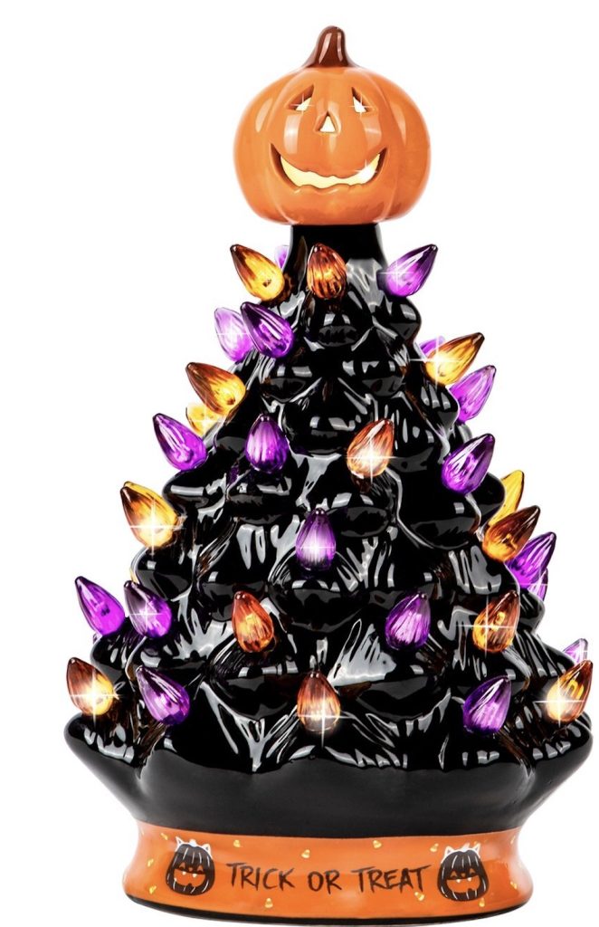 Halloween Entryway Decor Ideas Ceramic Tree #Halloween #HalloweenDecor 