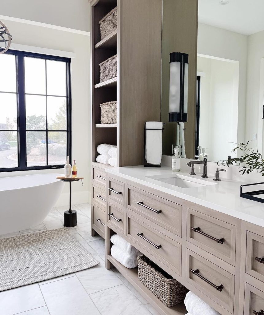 Neutral Bathroom Vanity Ideas In 25 #Bathroom #Vanity #NeutralHomeDecor 