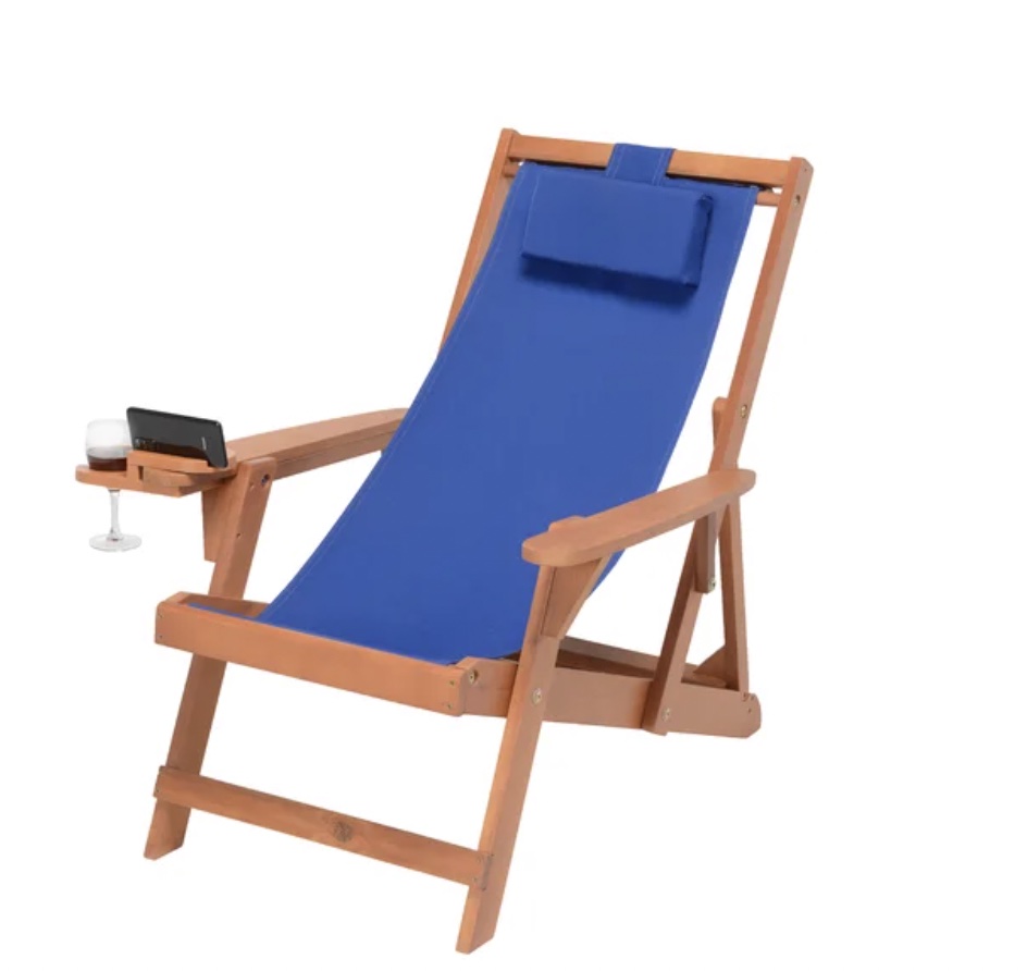Moeteus Folding Deck Chair #AdirondackChairs #PatioFurniture #Patio
