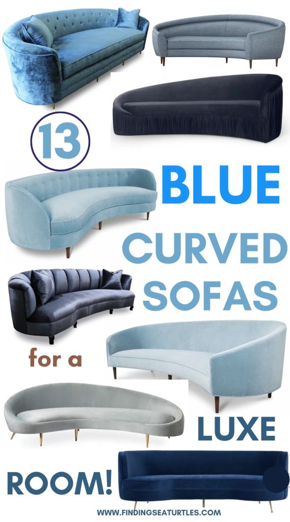 13 BLUE Curved Sofas for a Luxe Room #CurvedSofas #Sofas #CurvedFurniture
