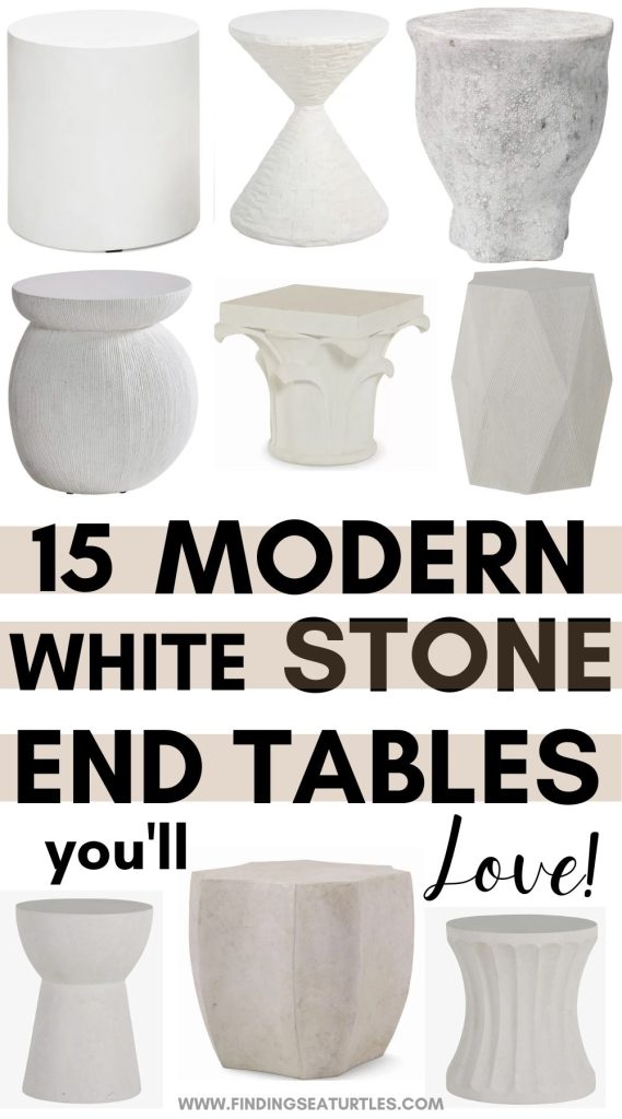15 Modern White Stone End Tables you'll Love! #StoneEndTables #SideTables #EndTables 