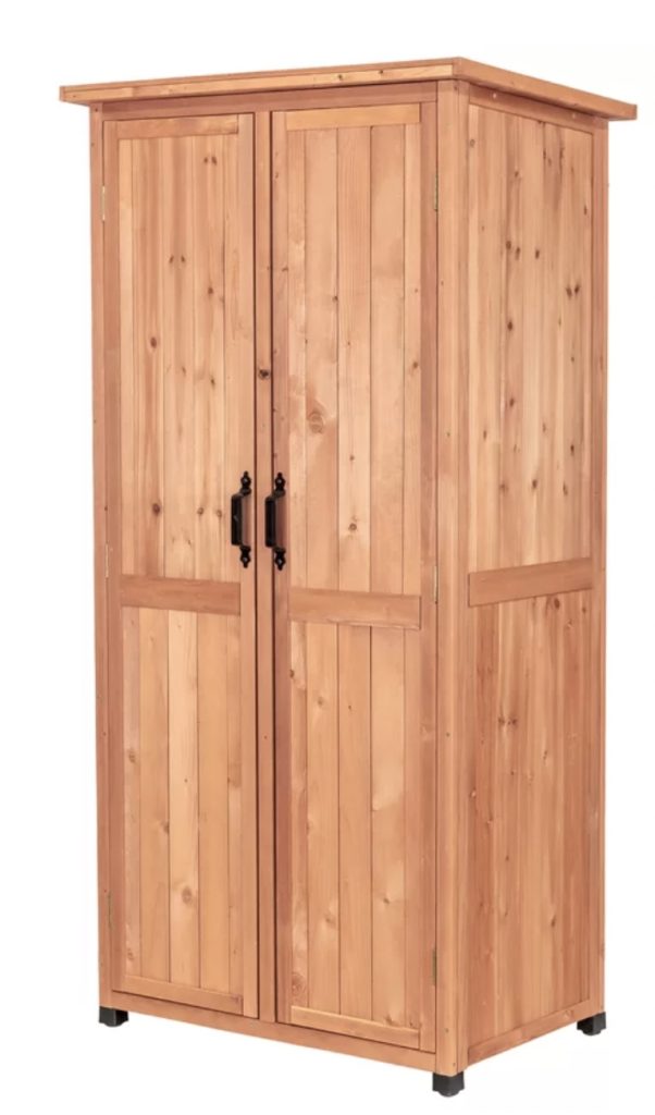 Leisure Season D Solid Wood Vertical Tool Shed Leisure Season 3 ft. W x 2 ft. D Solid Wood Vertical Tool Shed