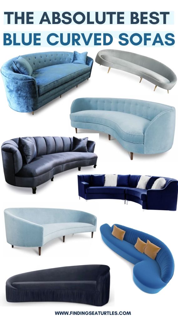 The Absolute Best Blue Curved Sofas #CurvedSofas #Sofas #CurvedFurniture