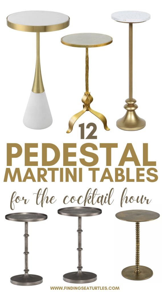 12 Pedestal Martini Tables for the cocktail hour #MartiniTable #PedestalMartiniTable #EndTable 