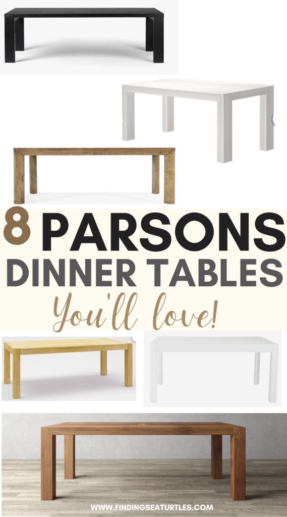 8 PARSONS Dinner Tables you'll love! #Tables #ParsonsTables #DiningTable