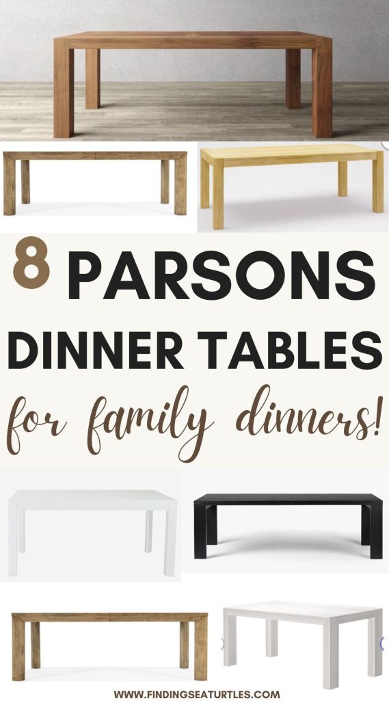8 PARSONS TABLES for family dinners! #Tables #ParsonsTables #DiningTable
