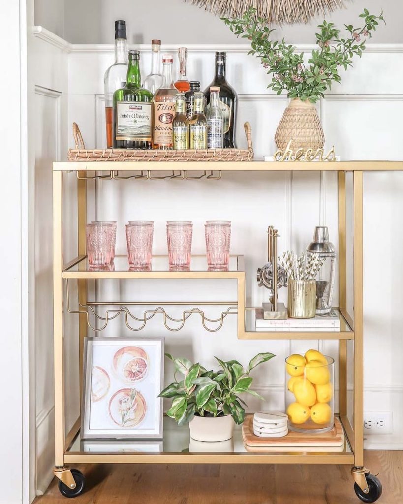 In 10 #BarCarts #BarCartStyling #CocktailHour #CocktailParties 