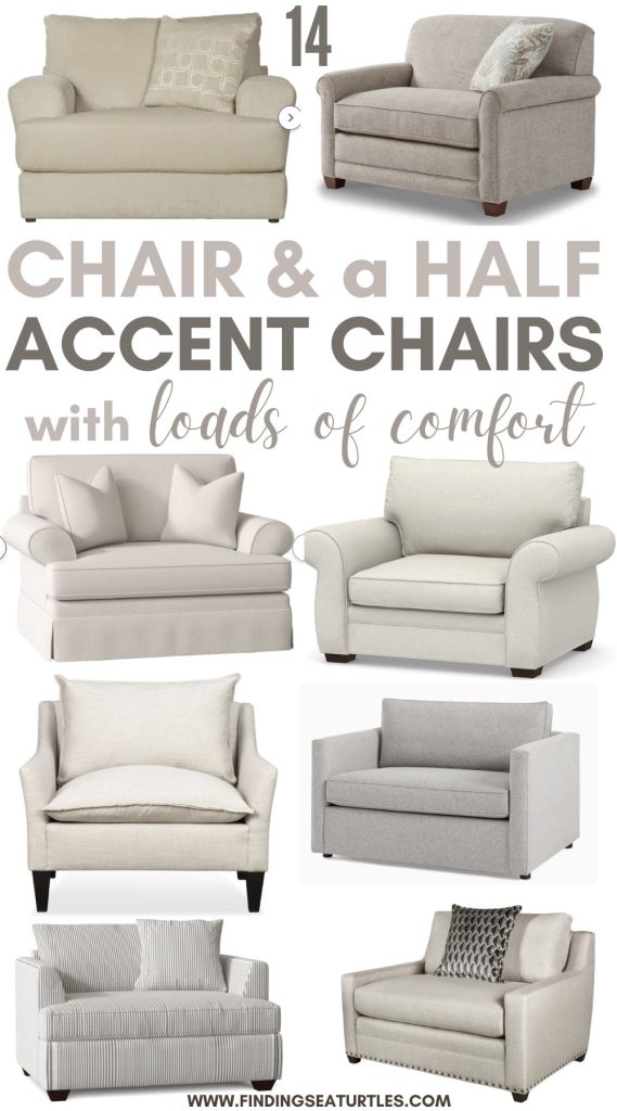 14 Chair & a Half Accent Chairs with loads of comfort #ChairAndAHalf #AccentChair #ReadingChairs #ReadingNook 