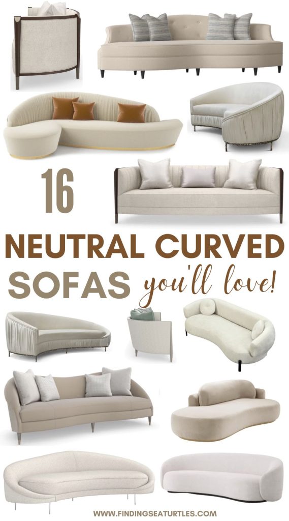 16 Neutral Curved Sofas you'll love! #CurvedSofas #NeutralCurvedSofas #CurvedFurniture