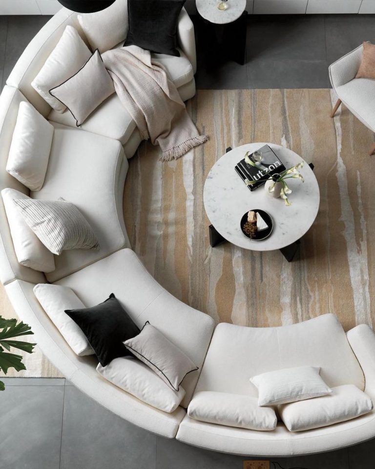 16 Neutral Curved Sofas for Styling a Lavish Room