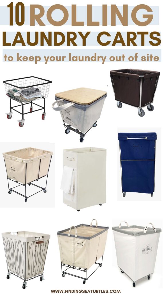 10 Rolling Laundry Carts to keep your laundry out of site #LaundryCarts #RollingLaundryCarts #Laundry #LaundryRoom 