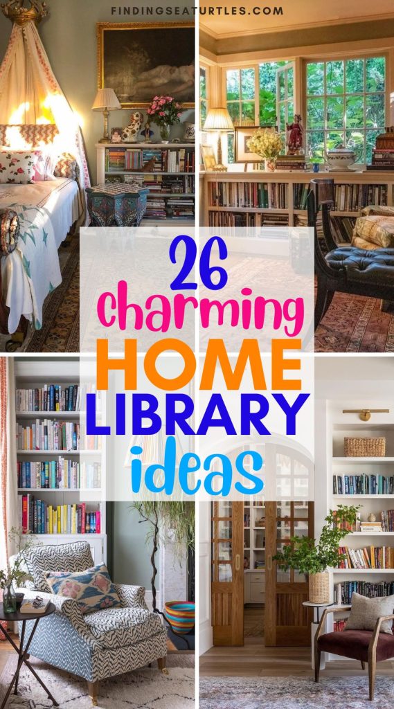 26 Charming Home Library Ideas #Library #HomeLibrary #ReadingNooks 