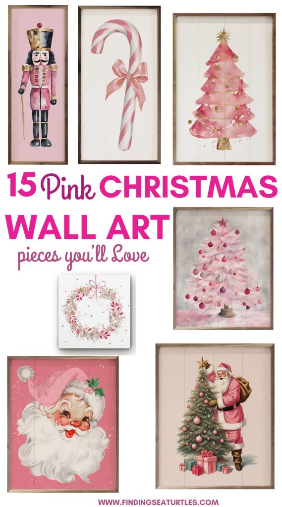 15 Pink Christmas Wall Art pieces you'll Love