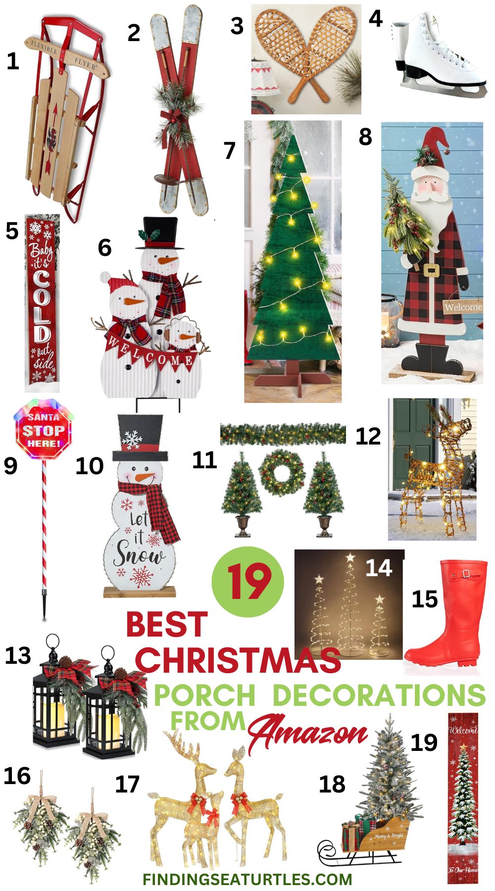 19 Best Christmas Porch Decorations from #ChristmasDecor #ChristmasFrontPorch #ChristmasPorchIdeas #ChristmasDecorFromAmazonAmazon