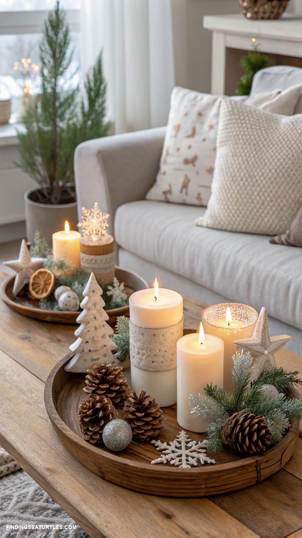 cozy-winter-home-decor-ideas-Display-scented-candles-in-different-shapes
