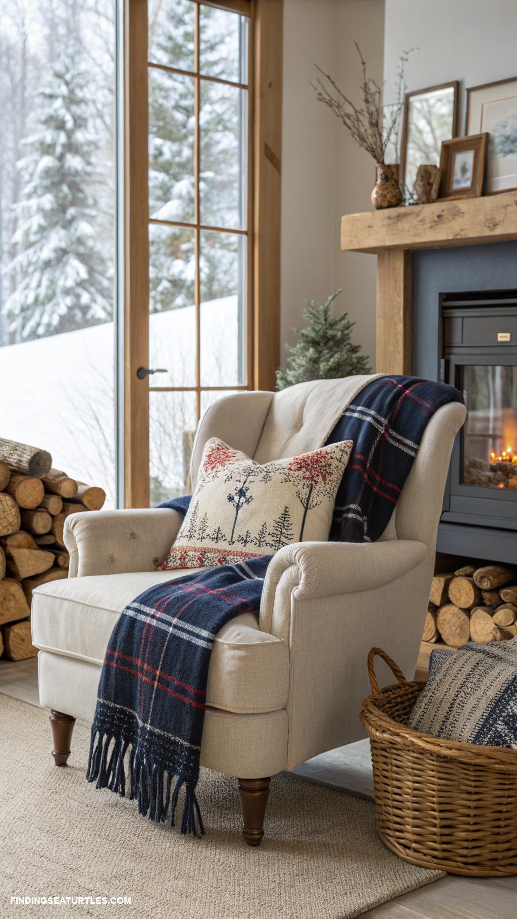 winter-living-room-decor-Comfortable-armchair-with-plaid-accents