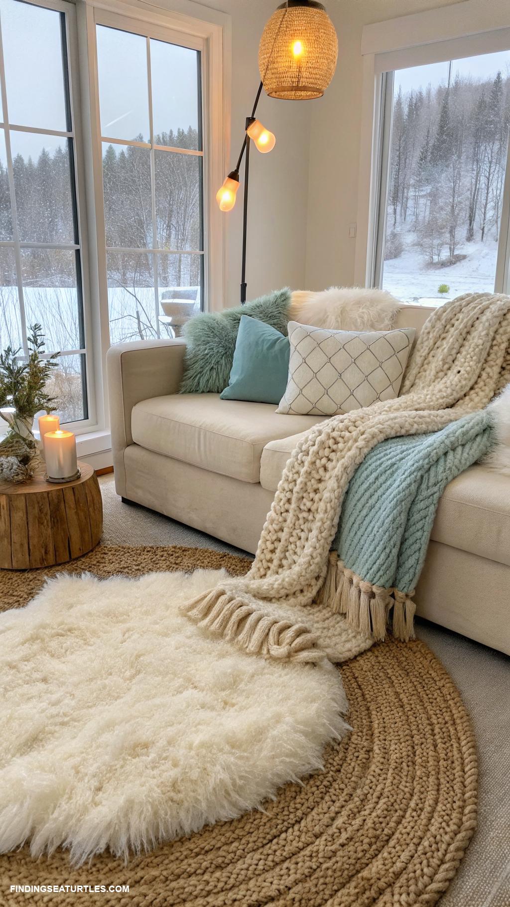 winter-living-room-decor-Layered-rugs-for-added-warmth