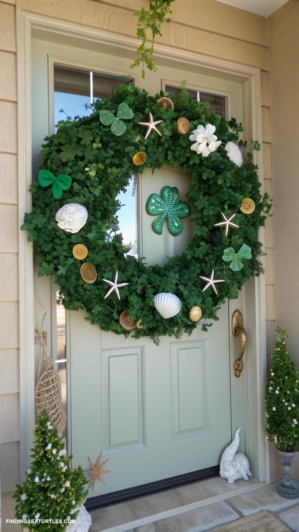 St-Patricks-Day-home-decor-Green-wreath-adorned-with-festive-elements