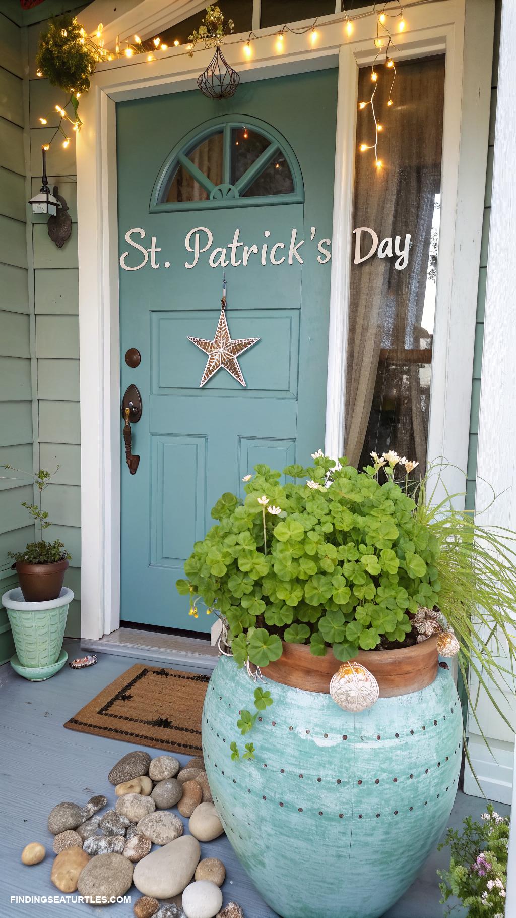 St-Patricks-Day-home-decor-Lucky-clover-pot-for-front-door-entry
