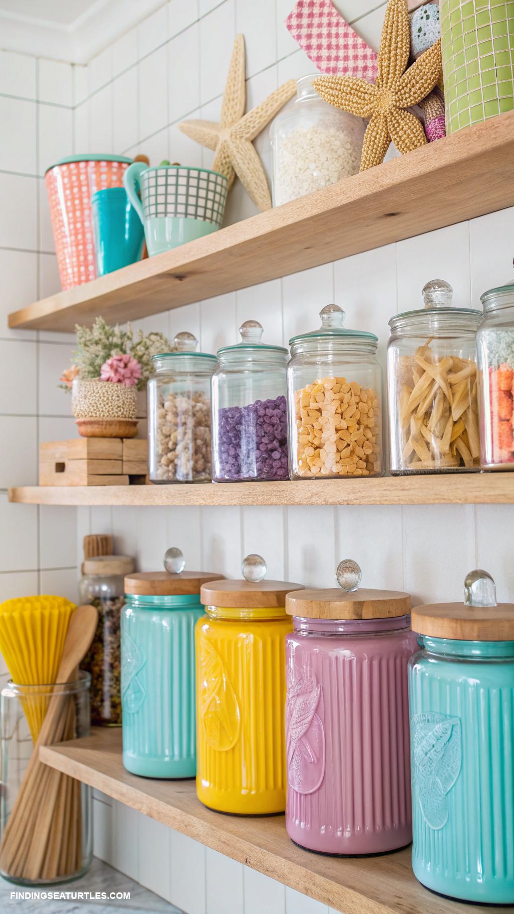 spring-home-decor-Colorful-glass-jars-for-kitchen-storage